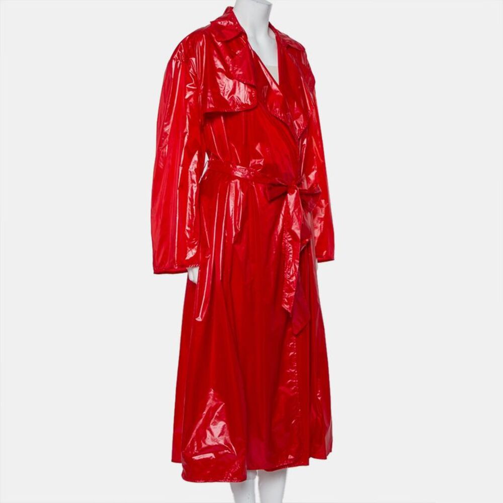 Ellery Red Synthetic Belted Le Strange Trench Coat M - Picture 2 of 6